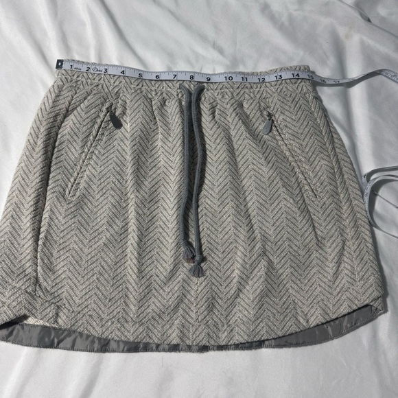Kenar Cotton Skirt Chevron Pattern Zip Pockets Elastic Waist Size Medium NWT - Picture 7 of 10